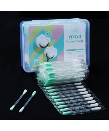 200 Pcs Vitamin E Lips Oil Swabs & Beauty Care Original Cotton Swabs for Lip Gel Anti-Drying Moisture Teeth Whitening and Makeup Remover