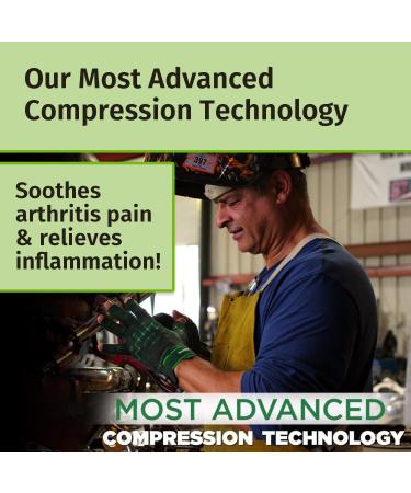 Hempvana Green Relief Arthritis Gloves | As Seen On TV | Advanced Compression for Pain & Swelling Relief | Adjustable Wrist Strap | Non-Slip Grip | L/XL (1 Pair) - Buy Online on GoSupps.com