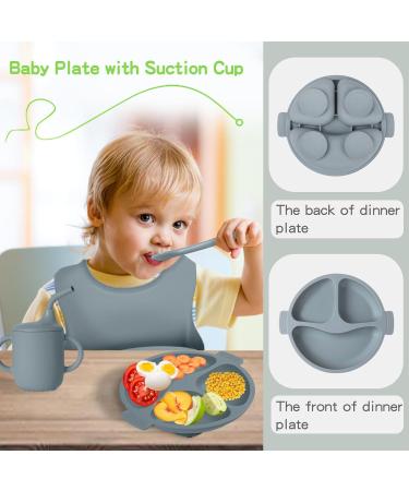 Buy 8-Piece BPA Free Silicone Baby Dish Set with Suction Cups - Toddler Plates Bowls & Bib - Safe & Slippery Harness - Blue - International Shipping Available - Buy Online on GoSupps.com