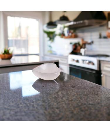 Selenite Charging Heart Bowl 10cm - Spiritual Healing Crystal Alter Bowl for Cleansing and Recharging Crystals - Meditation Decoration Gift - Buy Online on GoSupps.com