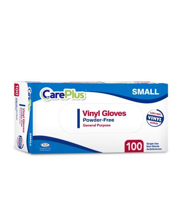Disposable Vinyl Gloves Small Non Latex Powder Free 100 Count Clear