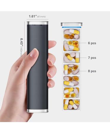 Travel Pill Organizer - Portable 7 Day Moisture Proof Case for Vitamins & Supplements - Buy Online on GoSupps.com
