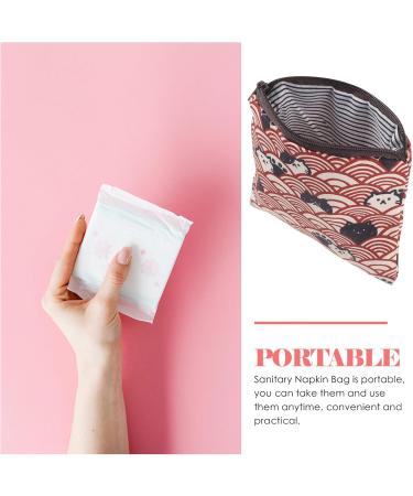 Hoement 2-St Hygiene Bag | Decorative Period Pocket Tampon Organizer | Portable Polyester Storage for Students - Buy Online on GoSupps.com