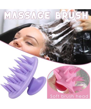 Scalp Massage Brush | Wet & Dry Hair Washing Brush for Peeling & Head Massage | Silicone Ridge Care for Healthy Hair & Dandruff-Free Scalp | Stimulates Hair Growth - Purple - Buy Online on GoSupps.com