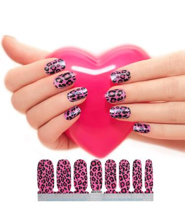 Colorful Nail Wraps Stickers - 14 Sheets Nail Design Adhesive Strips with Nail File (Leopard, Heart, Stripe, Beard Pattern) - Buy Online on GoSupps.com