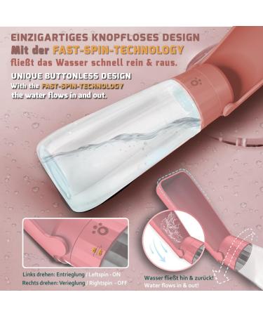 NEW 3 Series Modern Foldable 550ml Dog Drinking Bottle Gift Set - Leak-Proof Portable Includes Toothbrush & Pipe - Premium On-the-Go Solution for Dogs - Pink - Buy Online on GoSupps.com