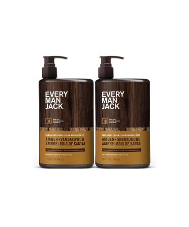 Every Man Jack Mens Amber + Sandalwood Hand & Body Lotion for All Skin Types - Dermatologist Tested & Hypoallergenic - Nourish Skin with Lightweight Fast Absorbing Lotion - 13.5oz 2 Bottles - Buy Online on GoSupps.com