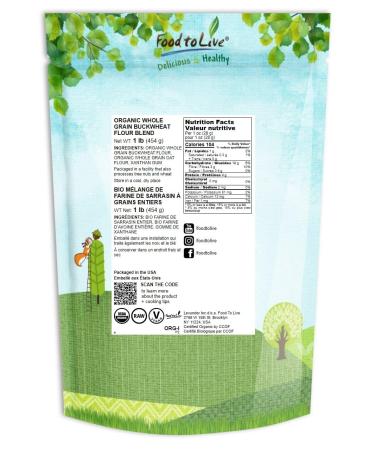 Organic Whole Grain Buckwheat & Oat Flour Blend - 1lb | Non-GMO, Vegan, Fine Meal | All Purpose Flour for Baking - Bulk - Buy Online on GoSupps.com