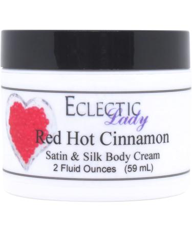 Eclectic Lady Red Hot Cinnamon Satin and Silk Cream Body Cream Body Lotion 2 oz - Shea Butter Aloe Silk Amino Acids Vitamin E Phthalate-Free Handcrafted in USA - Perfect For Women 2 Ounce (Pack of 1)