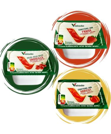 VALADE | 120 barquettes de confiture et gel e :abricot fraise groseille | doses individuelles de 30g pour un plaisir sans exc s pratique emporter id al pour la restauration et les Airbnb - Buy Online on GoSupps.com