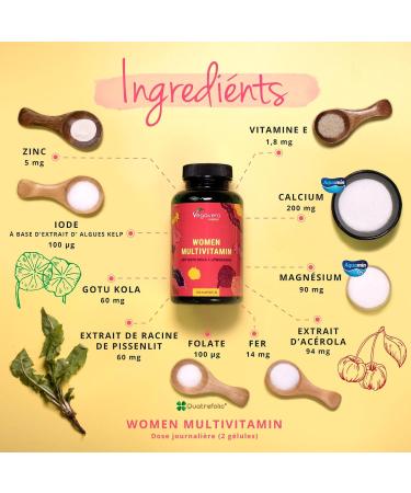 Vegavero Women's Multivitamins | VEGAN | Vitamins & Minerals for Women | Premium Brand Raw Materials | With Gotu Kola & Dandelion | Vitamins A-Z | No Additives | 120 Capsules - Buy Online on GoSupps.com