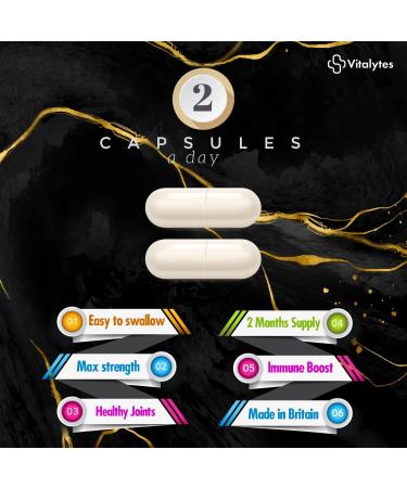 Vitalytes Glucosamine and Chondroitin Complex Capsules | 120 High Strength Capsules | Supports Immune System | Made in UK | Sugar Free & Non GMO - Buy Online on GoSupps.com