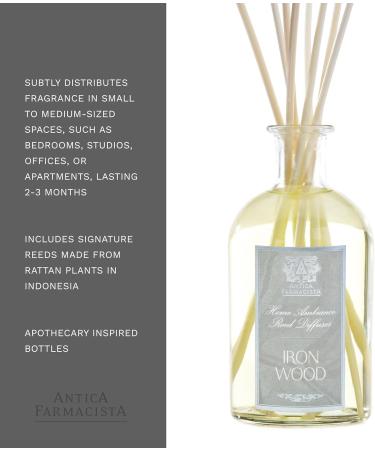 Antica Farmacista Home Ambiance Diffuser - Long-Lasting Reed Scent Diffuser - Luxury Room Freshener Gift - Ironwood 8.45 fl oz Iron Wood 8.45 Fl Oz (Pack of 1) - Buy Online on GoSupps.com