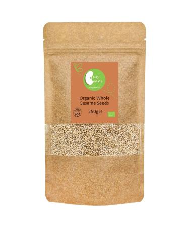 Organic Natural Sesame Seeds (Unhulled) - Certified Organic - by Busy Beans Organic (250g)