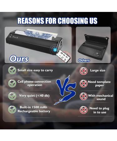 MOKOHOA Wireless Tattoo Transfer Stencil Machine: Portable Thermal Printer Kit for Android, iOS, Laptop - Tattoo Copier Printer - Buy Online on GoSupps.com
