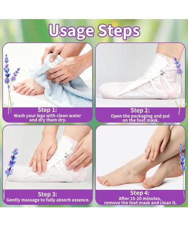 Lot de 8 masques pour les pieds Chaussettes pour les pieds Masque hydratant pour les pieds - Adoucit les talons secs et d chir s les pieds rugueux et am liore les callosit s (4 x lavande et 4 x - Buy Online on GoSupps.com