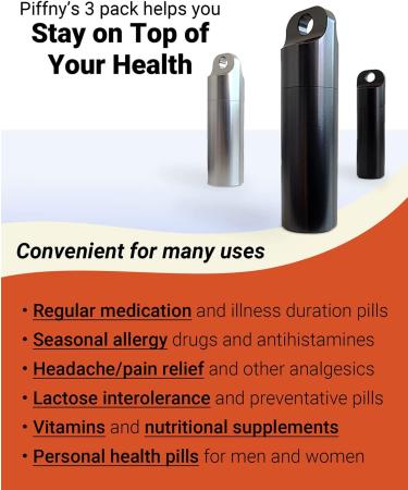 Waterproof Portable Keychain Pill Holder - 3 Pack Aluminum Medicine Fob for Travel Camping & Everyday Use - Buy Online on GoSupps.com