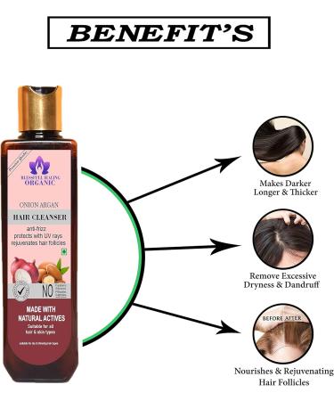 Blessfull Healing Organic Onion Argan Hair Cleanser | Shampoo 100 ML (Packing May Vary) 100 ml (Pack of 1) - Buy Online on GoSupps.com