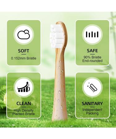 10 Pack Compatible Lumineux Electric Toothbrush Replacement Heads - Eco-Friendly Bamboo Medium | Sustainable Oral Care - Buy Online on GoSupps.com