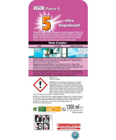 VIGOR Force 5 All in One Household Cleaner - Pack of 4 (4 x 1.3L) - Liquid - Buy Online on GoSupps.com