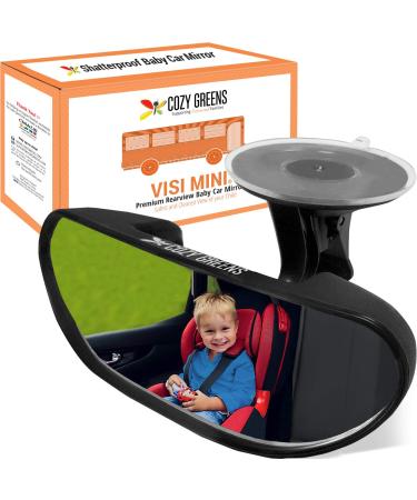 Rearview Baby Car Mirror Windshield Shatterproof Safety Backseat Infant Front Facing Adjustable Suction Cup 100% Lifetime Satisfaction Guarantee (S) by COZY GREENS