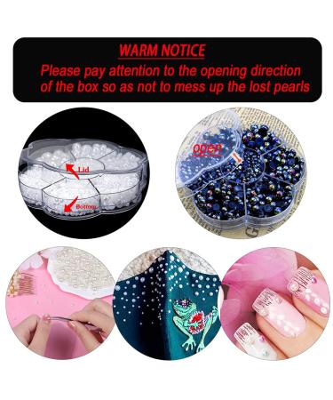 5800pcs Flatback Pearls for Artwork Making - DIY Rhinestones Accessory | White Half Pearls for Crafts & Nail Art - Buy Online on GoSupps.com