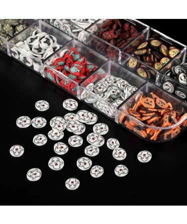 12 Grids Halloween Soft Pottery Pieces 3D Nail Stickers Nail Decals Nail Sequins For Nail Decoration Crafting - Buy Online on GoSupps.com