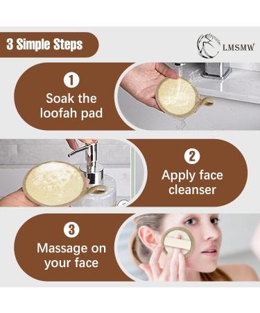 LMSMW loofah face pad Exfoliating Scrubber Exfoliator Natural Luffa Facial Sponges Brush for Cleansing Exfoliation Manual Face Cleanser Pad for Scrub Clean Facial Skin for Men Women(6 Pack) - Buy Online on GoSupps.com
