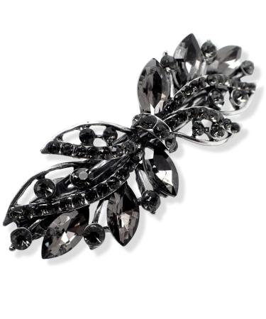 Topkids Accessories in ancient vintage style with silver-colored rhinestones butterfly flower bridal jewelry wedding pearl hair clasp 6.5 cm