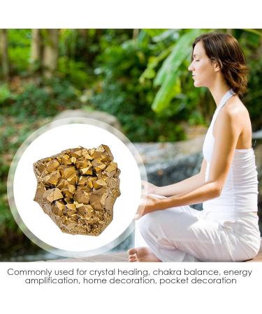 Crystal Geode | Stone Electroplated Golden Crystal - Mineral Crystal Specimen Natural Crystal Raw Gemstones Cluster for Home Decoration Crafts - Buy Online on GoSupps.com