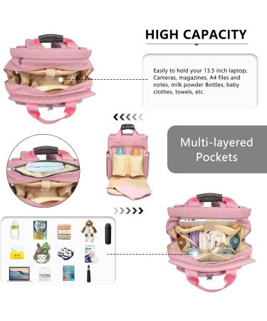 KONO Diaper Backpack - Large Multifunctional Baby Changing Bag for Moms & Dads - Stylish Rose Design International Shipping Available - Buy Online on GoSupps.com