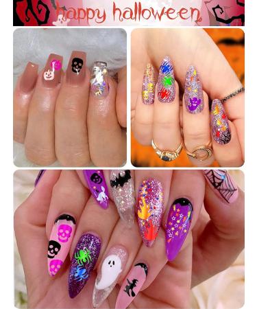 6 Boxes Halloween Nail Glitter Sequins EBANKU Spider Skeleton Flame Nail Art Sequins Halloween Manicure Nail Decoration for DIY Nail Art Decoration Women Girls - Buy Online on GoSupps.com