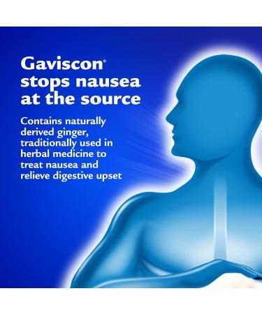 Gaviscon Anti Nausea Ginger Capsules - 25 Count - Tablets for Nausea Relief & Digestion Support Natural Ginger - Free of Aluminum Lactose and Gluten 18 Count (Pack of 1) - Buy Online on GoSupps.com