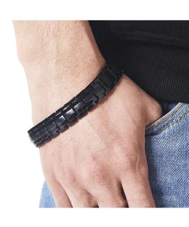 Shop Jitnga Titan Magnetic Bracelet - Stylish Black Stone Design for Men & Women - Unisex Fashion Jewelry - Buy Online on GoSupps.com