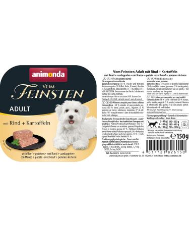 Animonda Finest Adult Dog Food - Wet Beef & Potatoes (22 x 150g) - Premium Quality International Shipping - Buy Online on GoSupps.com