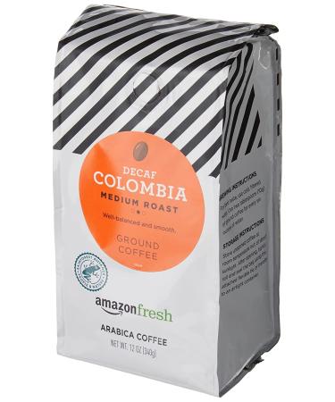AmazonFresh Decaf Colombia Ground Coffee - Medium Roast - 12 Ounce - Buy Online on GoSupps.com