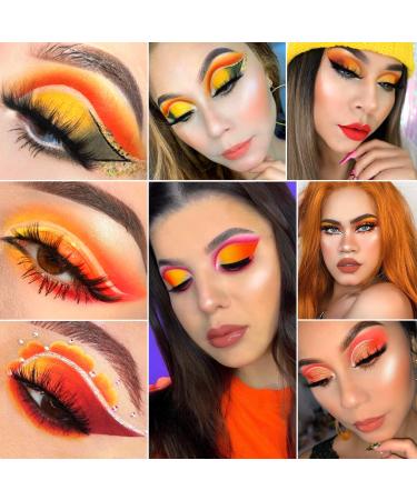 DE'LANCI Orange Eyeshadow Palette - 15 Warm Fall Colors - Matte, Shimmer, Glitter - Sunset Makeup Palette - Buy Online on GoSupps.com