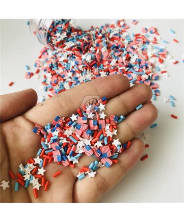 2oz Pack 3D American Flag Red Sugar Granules Polymer Clay DIY Decoration - Nail Art, Slime Kit, Cake Dessert - RT-USFlag - Buy Online on GoSupps.com