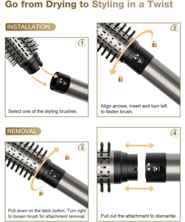 7MAGIC Hair Dryer Brush & 6-in-1 Multi Styler - Ionic Technology for Fast Drying & Versatile Styling | 110V 1200W | Perfect for All Hair Types - Buy Online on GoSupps.com