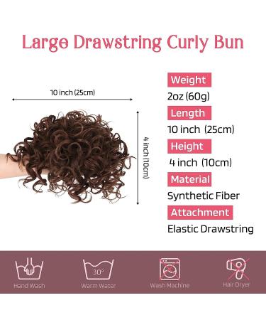 Rpeixya Hair Part Bun with Elastic Cord - Stylish Curly Ponytail Chignon for Women & Girls (Brown) | Perfect for Elegant Updos & Everyday Wear - Buy Online on GoSupps.com