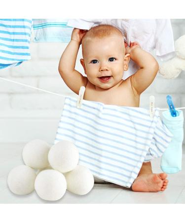 SnugPad XL Wool Dryer Balls - 100% Organic New Zealand Wool, Reduce Wrinkles & Save Time, Hypoallergenic Fabric Softener - 6 Count, White - Buy Online on GoSupps.com
