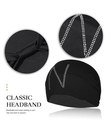 GORTIN Rhinestone Letter Headband - Black Boho Turban Wrap for Women & Girls - Buy Online on GoSupps.com