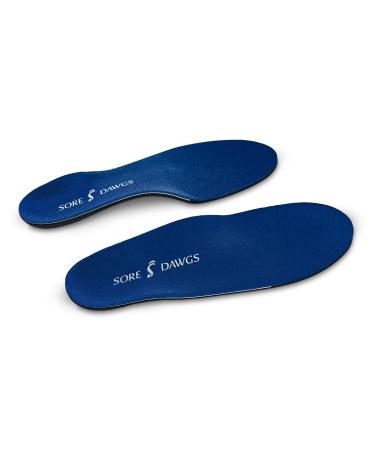 Sore Dawg Expedition Support Insoles for Low-Arch All-Around Footwear  Blue  Medium (Mens 7.5-9  Womens 8-10.5) Medium (Mens 7.5-9  Womens 8-10.5) Blue