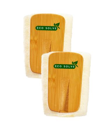 Natural Loofah Scrubber Head Refill (2 Pack) Bamboo Shower Loofah Exfoliating Sponge Loofah Refill