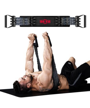 INNSTAR Adjustable Bench Press Push Up Resistance Bands Chest Builder Workout Equipment Arm Expander Resistance Training for Home Workout Gym Fitness Travel Training Grey-120LBS