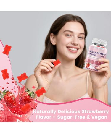 CMEDSTAR Calcium Citrate Gummies 1000mg with Vitamin D3 K2 Magnesium Zinc Calcium Supplements for Women and Men Vegan Sugar Free Strawberry 60 Count - Buy Online on GoSupps.com