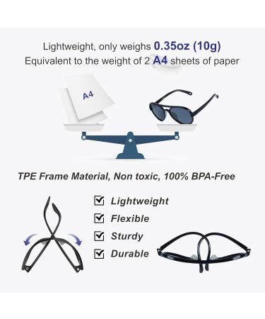 COCOSAND Baby Boys Girls Aviator Sunglasses with Strap Polarized Flexible Retro Pilot for Infants Toddler Age 0-24 Months X-Small (Age 0-2) Black (Tpe Soft Silicone) - Buy Online on GoSupps.com