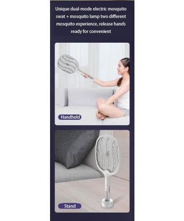 Electric Fly Swatter Rechargeable Fly Swatter - 3000 Volt Exclusive 2-in-1 Fly Swatter - USB Rechargeable 1800mAh Li-Ion Battery for Indoor and Outdoor Use White - Buy Online on GoSupps.com