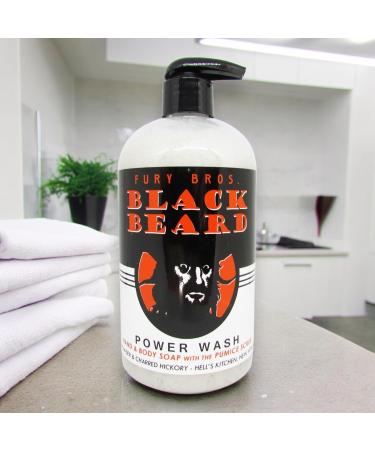 FURY BROS. Premium Power Wash | Black Beard | Gunpowder & Charred Hickory | Hand & Body Wash | Exfoliating Pumice | Moisturizing Aloe Vera | Highly Scented | Made in USA | 16 oz | Dad Men Bath - Buy Online on GoSupps.com