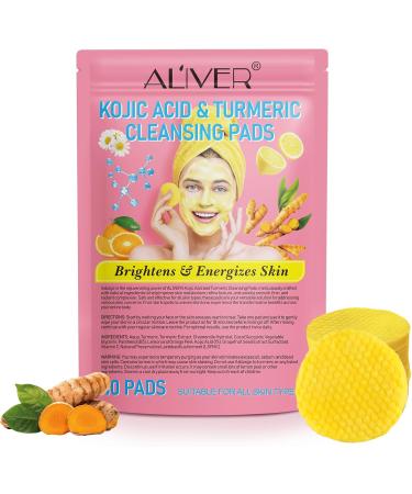 Kojic Acid And Turmeric Pads Resurfacing Pads For Face & Body Exfoliating Cleansing Pads Facial Sponges For Cleansing(40 Pads) - Buy Online on GoSupps.com